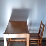 Desk and pine chair