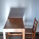 Desk and pine chair