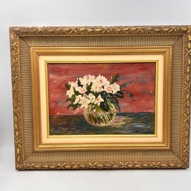 Still life painting with bouquet