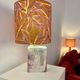 Übelacker table lamp - Battery lamp on a vase fireplace with botanical shade | 42 cm
