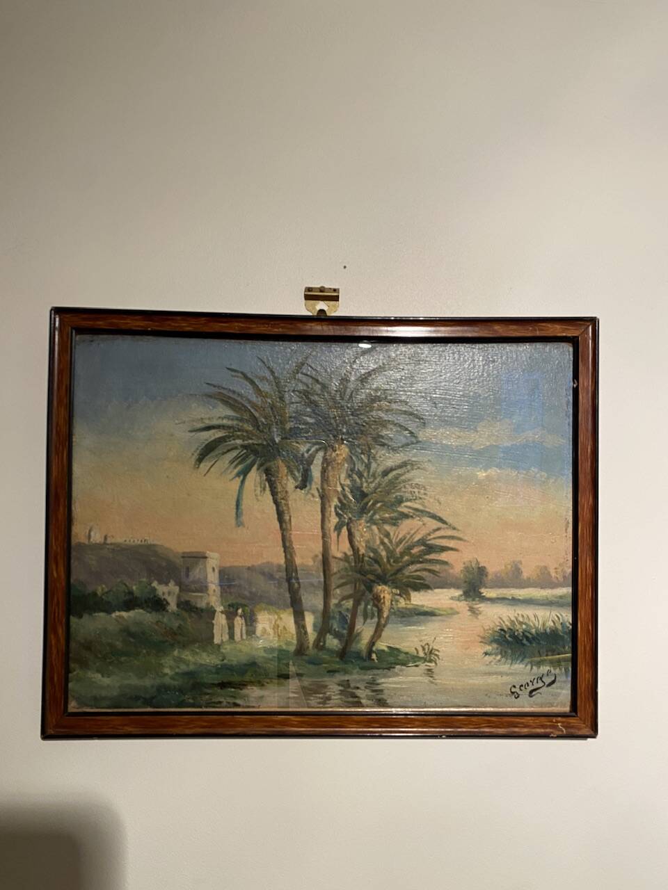 Old painting, orientalist landscape, signed George 20th century