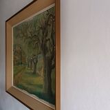 Large oil on canvas landscape of St Paul de Serre signed R. CAZ.