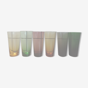 Set 6 verres à orangeade vintage 1950
