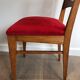 Suite de 6 chaises en chêne et assises de velours rouge