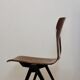 4 Stackable Pagholz Galvanitas s22 industrial dinner chair in light brown, 1960s