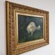 Cat in the garden, oil on canvas by Arthur Heyer, 1910s.