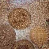Set of wicker trays