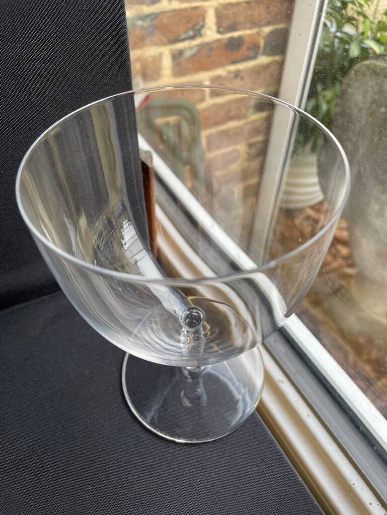 6 large glasses in light blown crystal