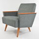 Fauteuil carre gris chiné