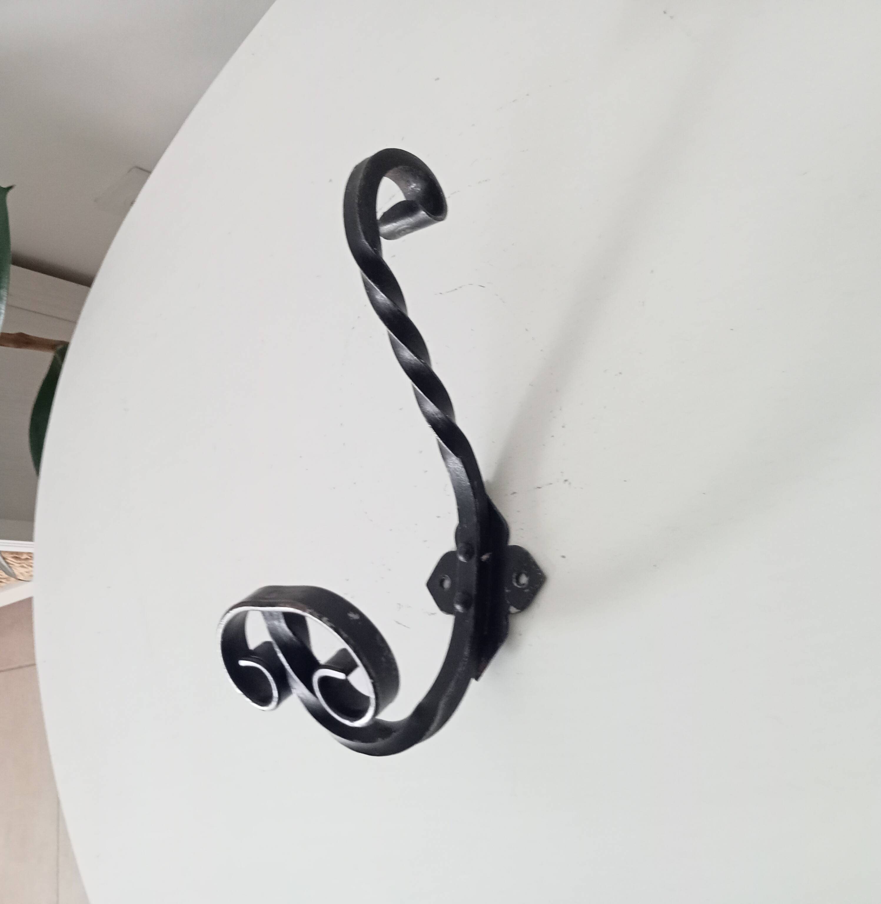 Vintage wrought iron coat rack