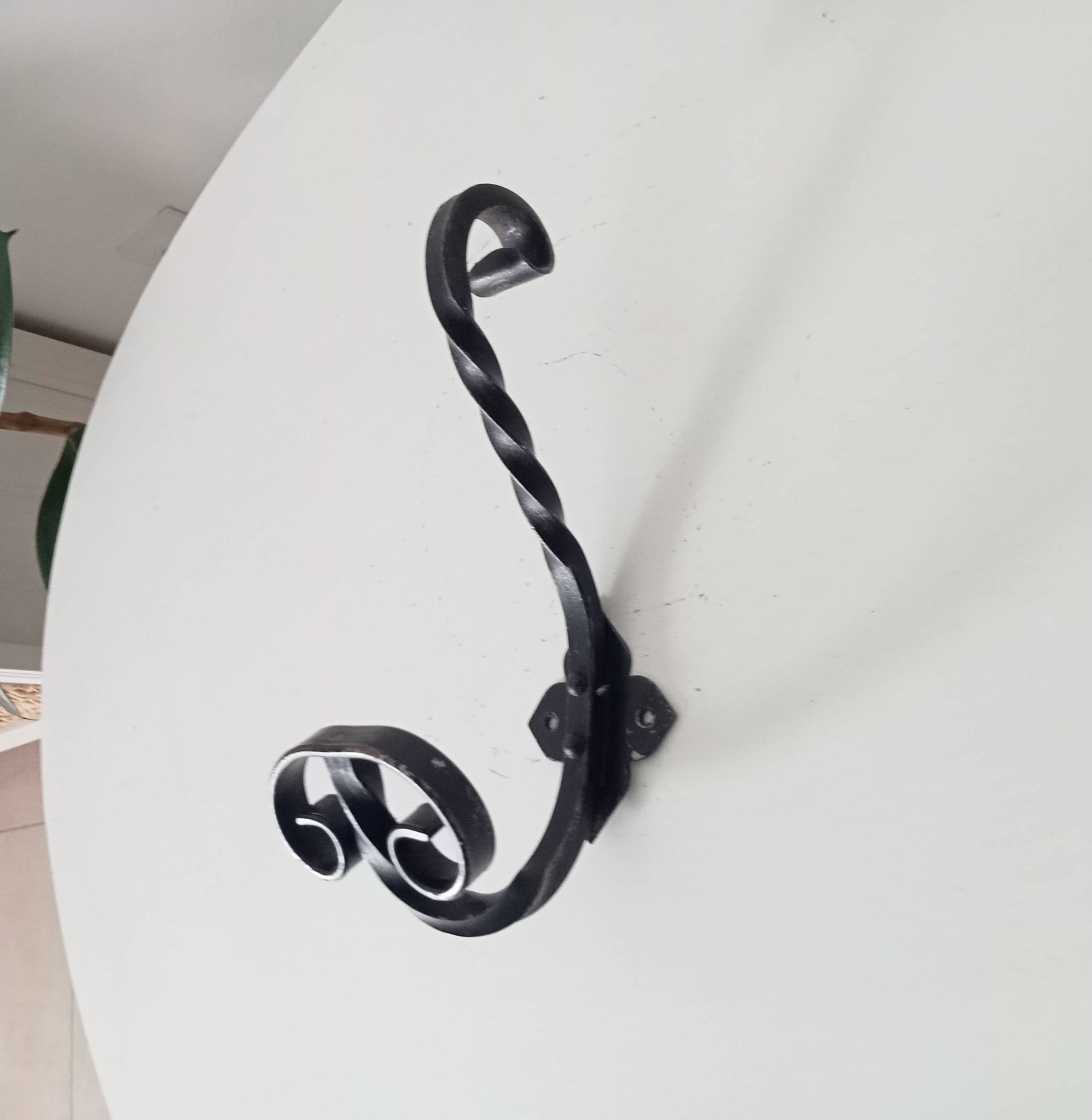 Vintage wrought iron coat rack