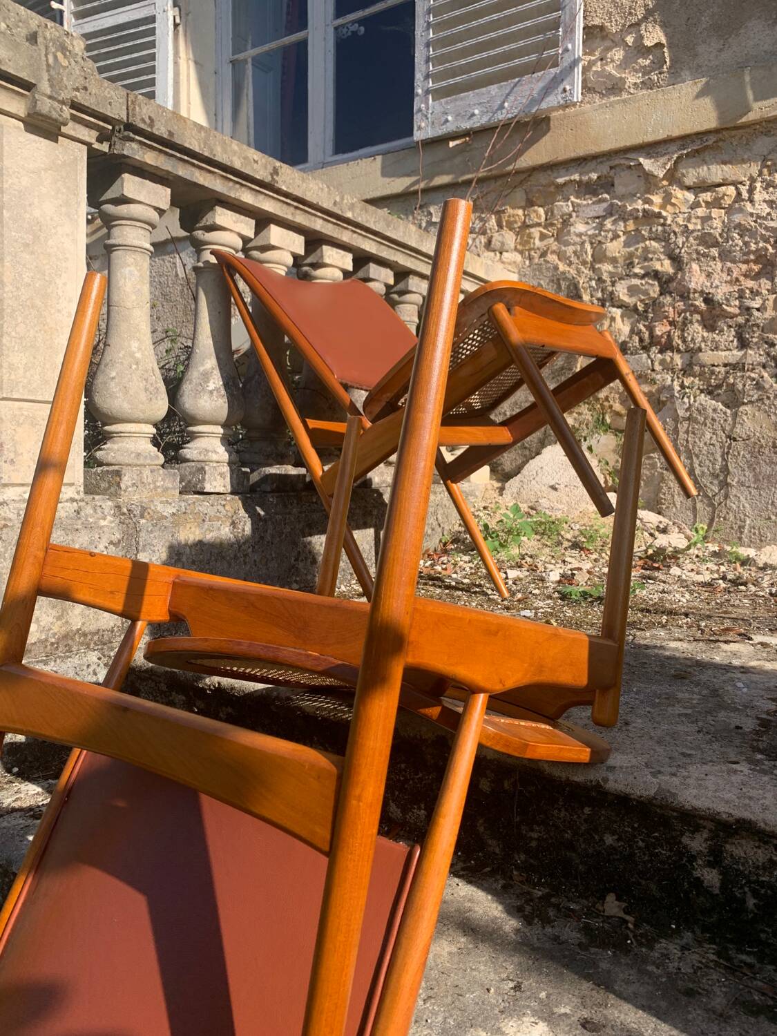 Two rare FJ49 Egyptian Finn Juhl chairs