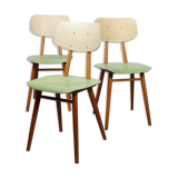 Ensemble de 3 chaises éditées par Ton, Europe de l'Est, 1960