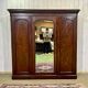 19th-century Victorian English bedroom wardrobe in mahogany.
