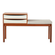 Fauteuil « Gossip », siège scandinave en teck avec tiroirs laqués blancs, années 1950/6