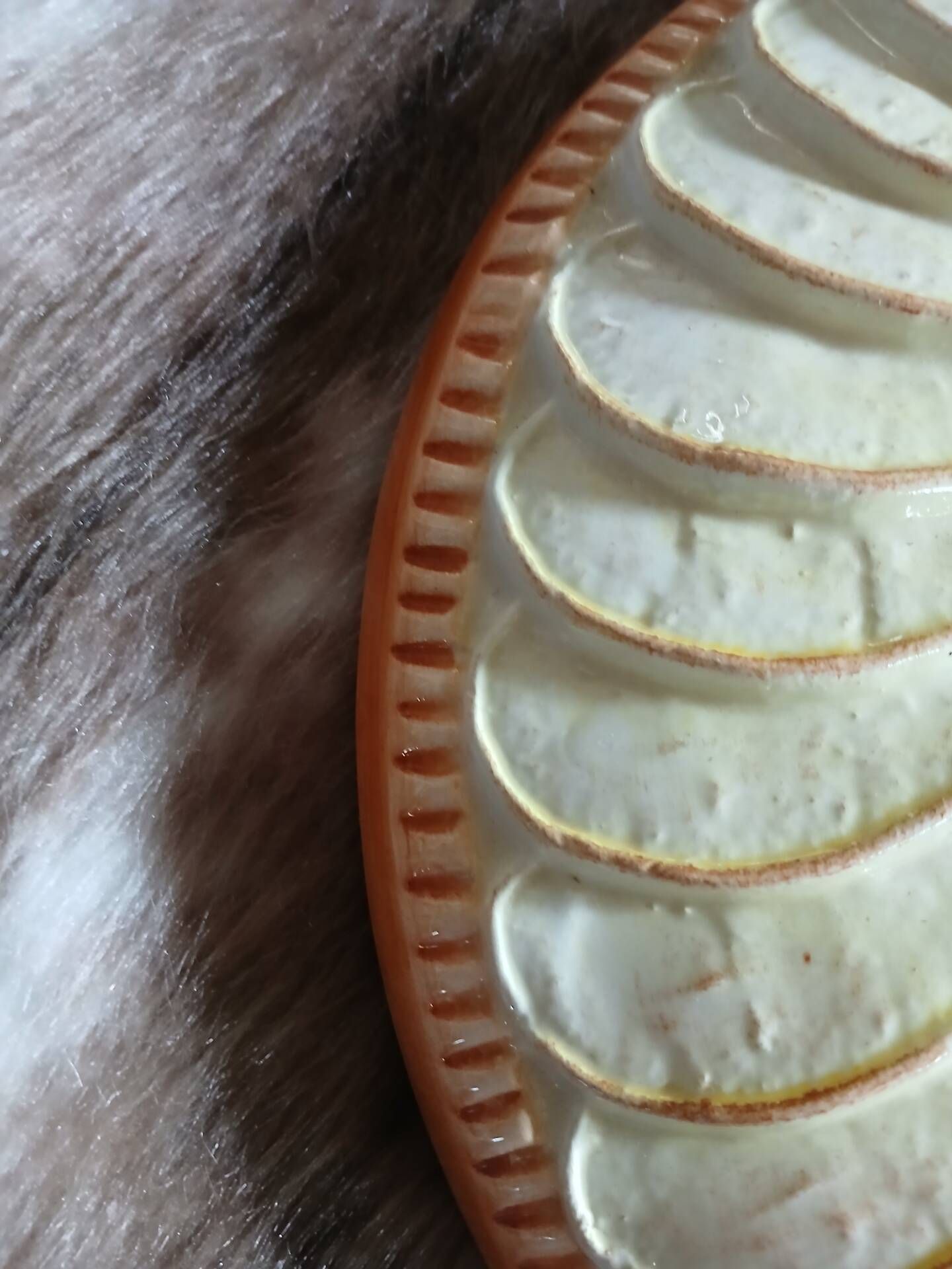 Vintage pie dish in majolica