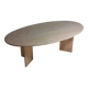 Large oval dining table in natural travertine, Italy 1970s