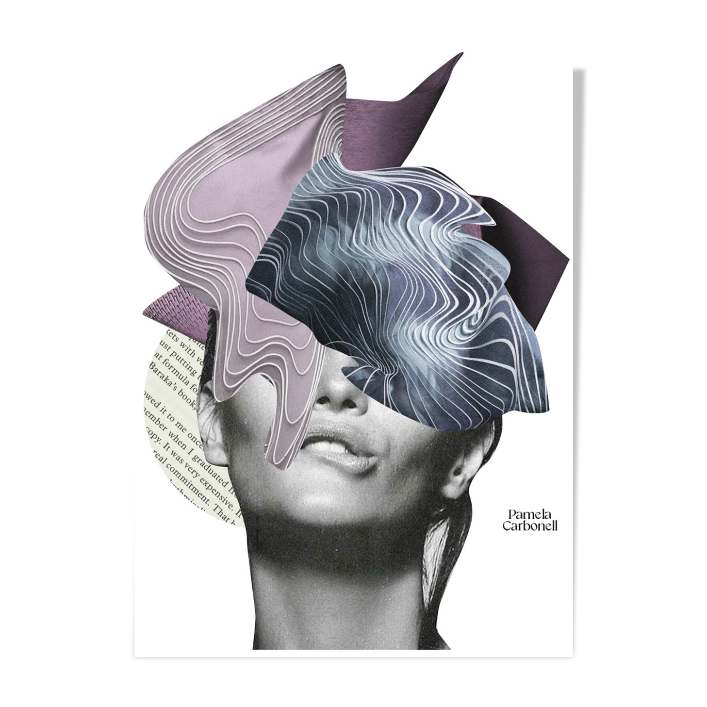 Collage print, Purple drama