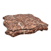 Plateau en marbre Bordeaux français antique, fin des années 1800