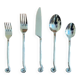 5 stainless steel cutlery sets with spiral handles
