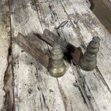 Pair of brass and cast iron chenets