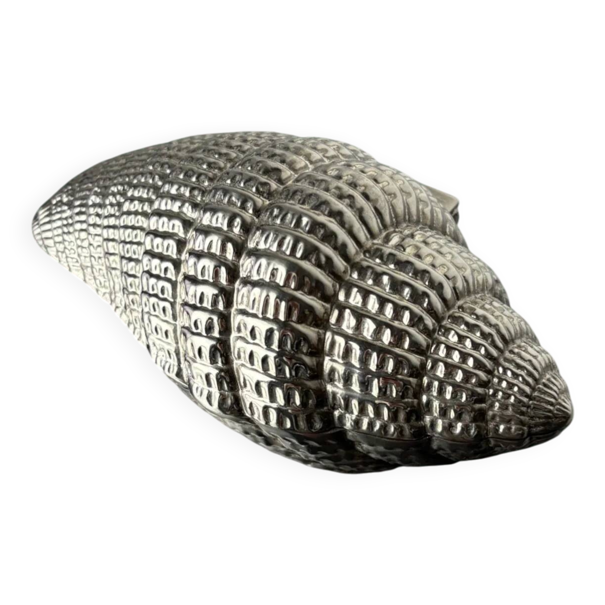 Shell jewellery box, silver plated, Italy, 1970s