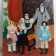 Oil on canvas the beautiful famille by jehanne jouvenaud
