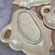 Vintage aperitif service 5 leaf bowls – Poët Laval art ceramics – gilding