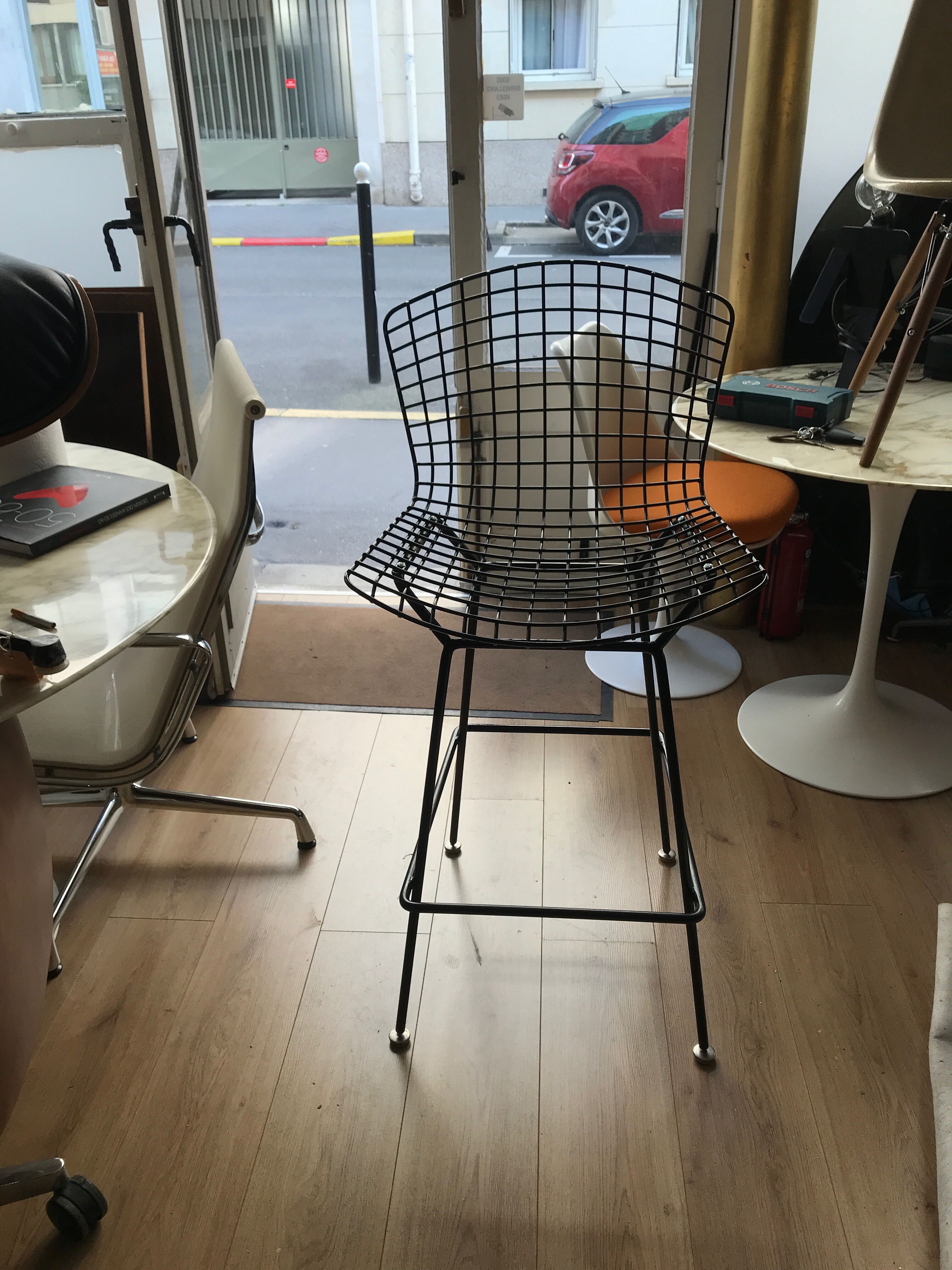 Tabouret De Bar Knoll Harry Bertoia - Blanc - Modèle 428 - Mid-Century