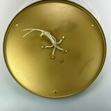 60s 70s lamp light plafoniere flush mount ice glass hillebrand 60s