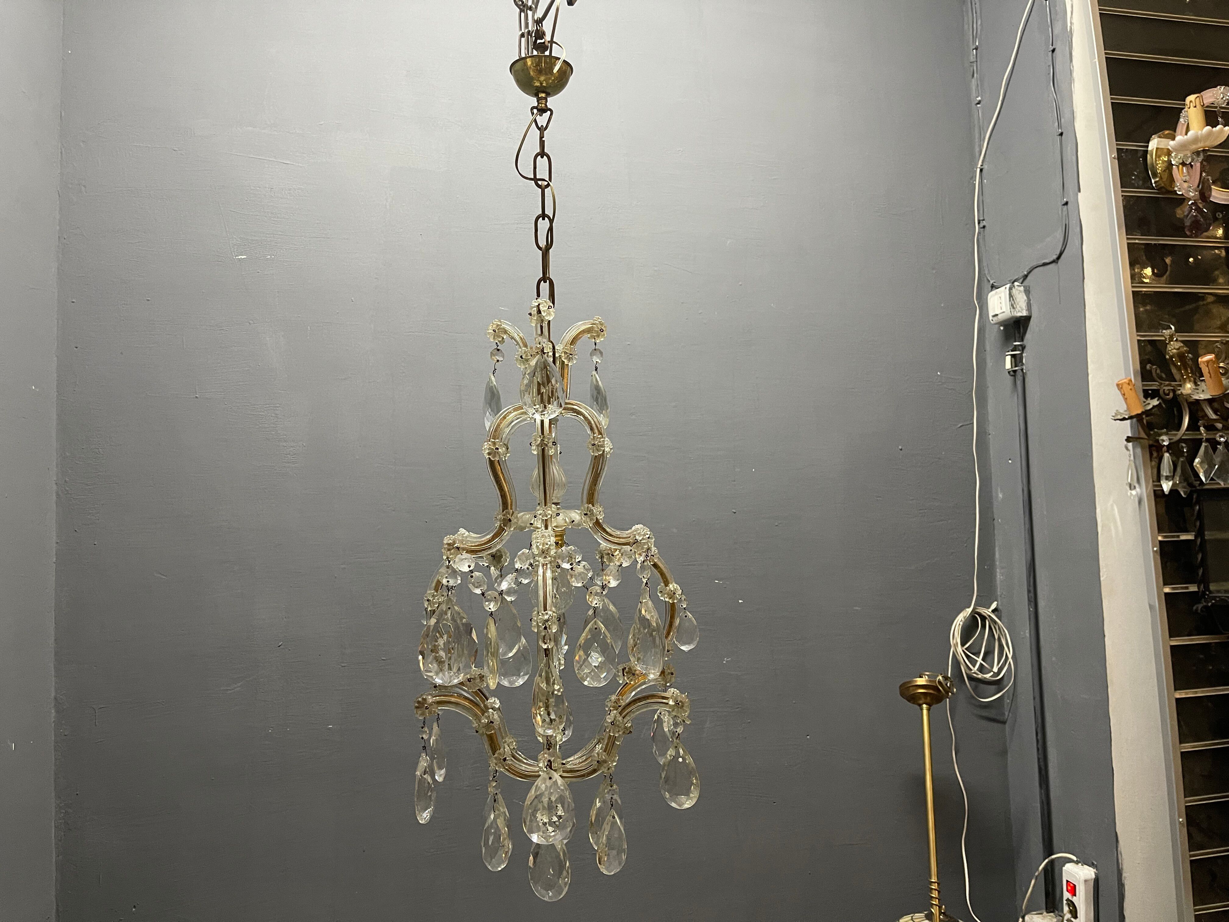 Vintage Maria Theresa Crystal Chandelier, 1950s