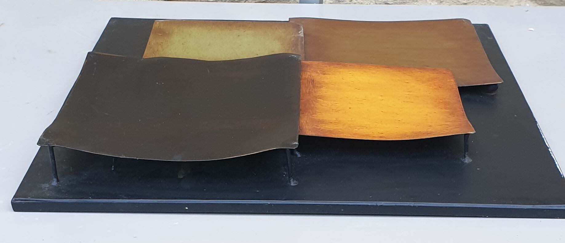 Set of 4 vintage metallic wall decorations