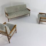 Set van designer bank + 2 fauteuils 'Sliedrecht' - opnieuw bekleed