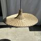 Small suspension, rattan luminaire in hat shape D:60cm
