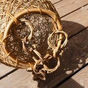 Suspension vintage boule rotin et ficelle