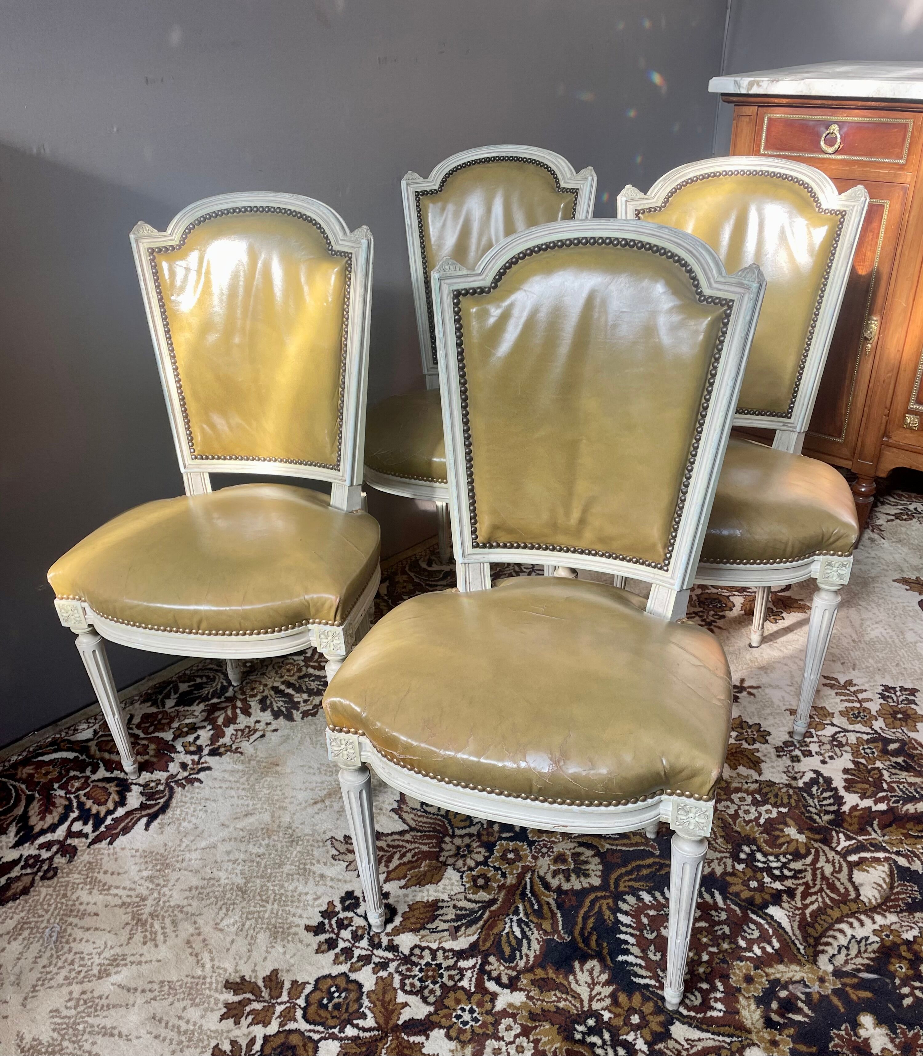 Suite of 4 Louis XVI style chairs