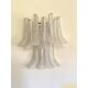 Contemporary Transparent Diamanted Murano Glass "Selle" Wall Sconces in Mazzega Style - A Pair