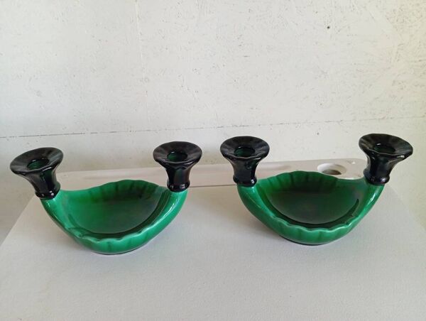 Paire de bougeoirs art déco Paul Milet pour Sèvres