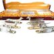 12 Art Deco animal knife holders in silvered bronze