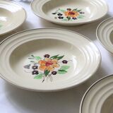 Set of 5 hollow plates Boch La Louvière, vintage