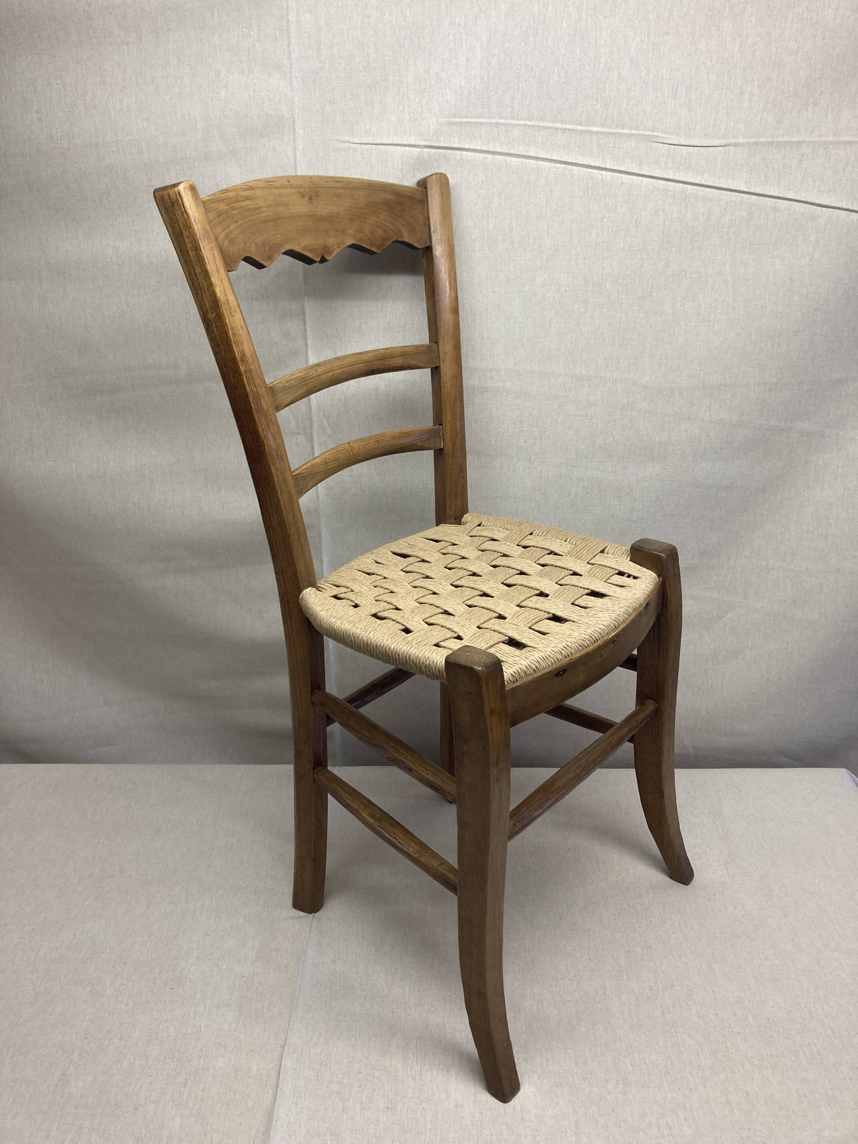 19th-century peasant chair restored – handmade Danish cord weaving