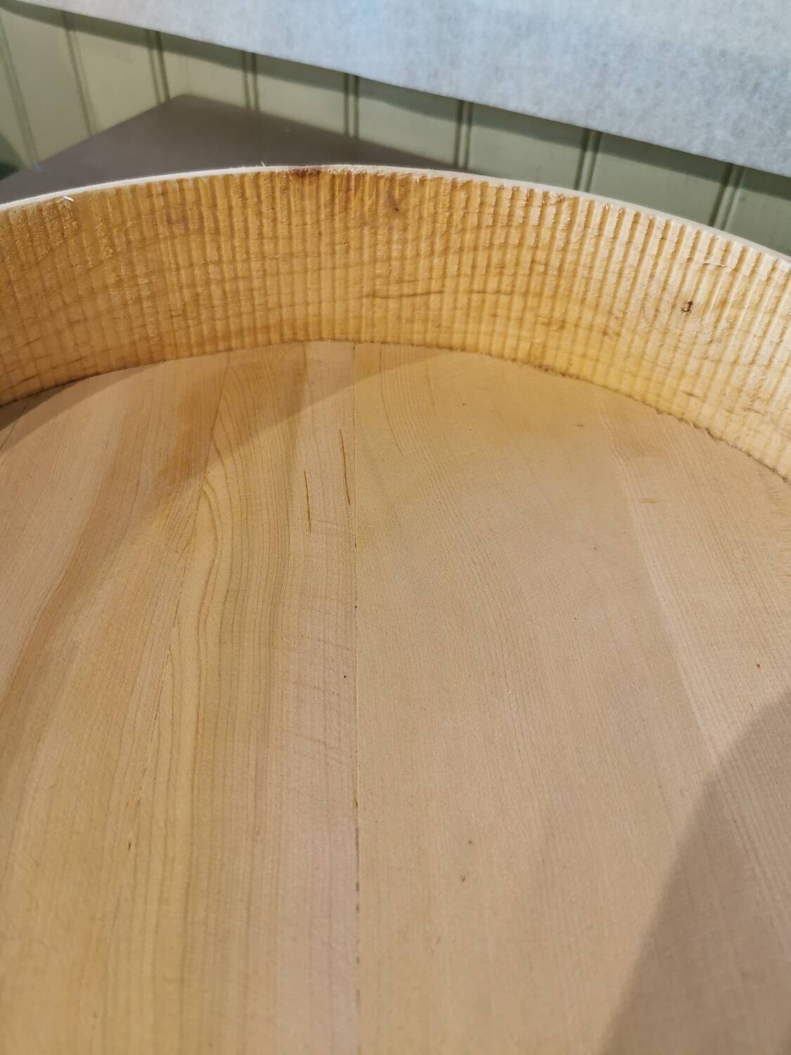 Large wood and leather tray Morocco