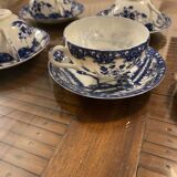 Japanese tea set cherry blossom blue fine porcelain