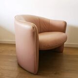 Pair of pink skai armchairs