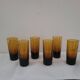 6 amber liqueur glasses from the 70s