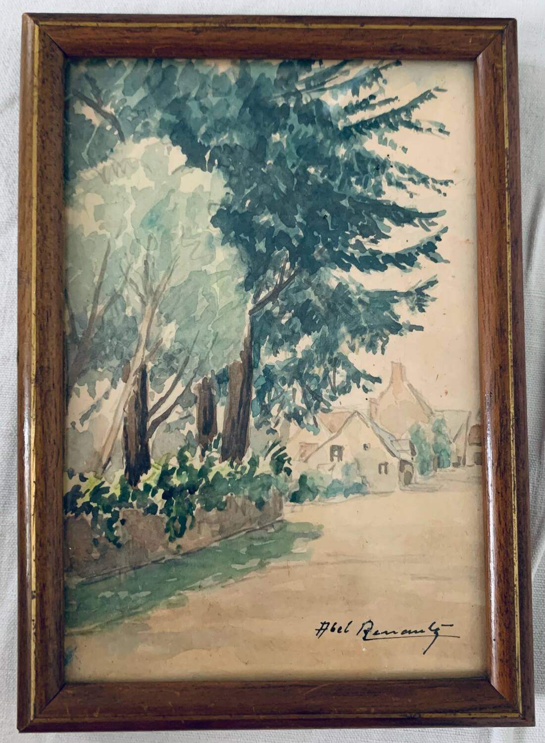 Abel renault (1903-1991) old painting le bois vintage