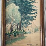 Abel renault (1903-1991) ancien tableau peinture le bois vintage