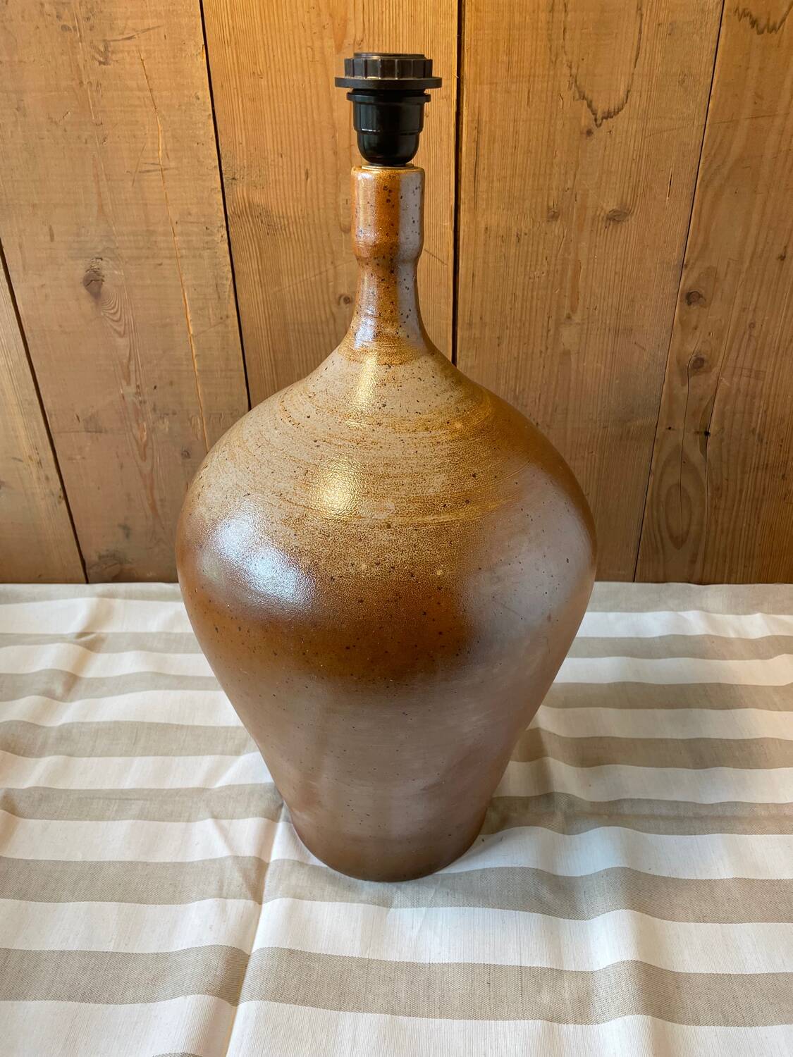 Large vintage 1970s stoneware lamp base