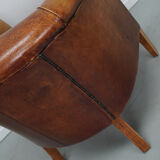 Vintage Dutch Cognac Colored Leather Club Chair
