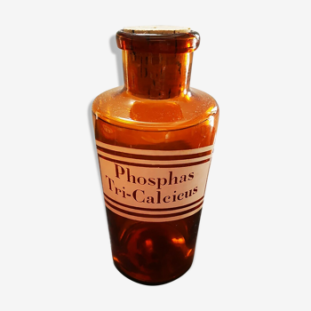 Ancien flacon/bouteille pharmacie apothicaire ambré